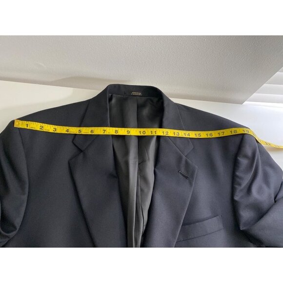 Hart Schaffner Marx Mens Blazer Size 44 Black London Shop Metal Buttons Union Ta - Picture 12 of 15